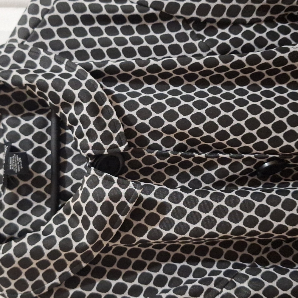 Maggie Barnes Lightweight Jacket Womens 3X Black White Polka Dot - Picture 2 of 9